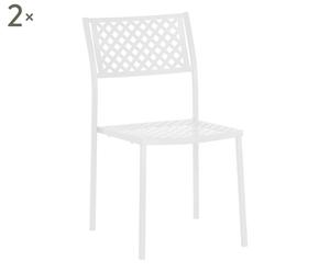 Set di 2 sedie in acciaio Lola bianco - 46x84x58 cm