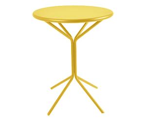 Tavolino tondo in acciaio Quid giallo - 75x60 cm
