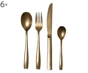 Set di 24 posate in acciaio inox dorato - The Midas Cutlery