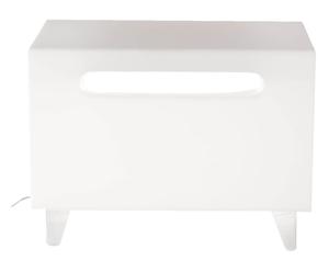 Tavolino luminoso con portariviste Dandy bianco - 60x44x35 cm