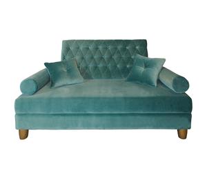divano in velluto lux turchese - 40x160x70 cm