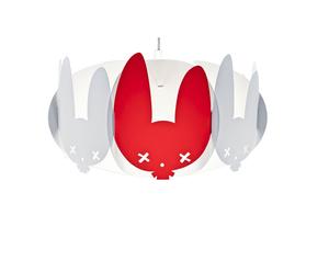 lampadario buxy bianco/rosso - d 44/h 21 cm
