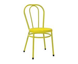 sedia thonet in metallo e plastica giallo - 85x40x43 cm