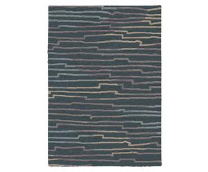 Handgeknoopt tapijt Kodari, antraciet/beige, 170 x 240 cm
