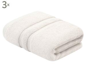 Handdoeken Karima, 3 stuks, creme, 50 x 90 cm