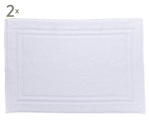 Badmat Daisy, 2 stuks, wit, 50 x 75 cm