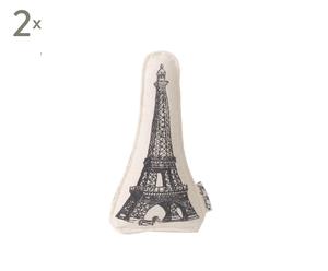 Hondenspeelgoed Eiffel, 2 stuks, Wit/Zwart, L 18 cm