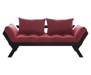 Multifunctionele futon-bank Bebop, uitklapbaar, zwart/rood/bordeaux