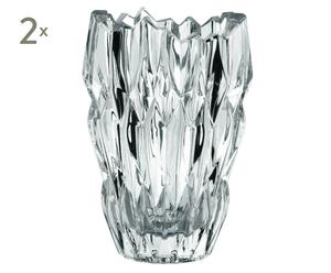 Glazen vazen Quartz, 2 stuks, H 16 cm