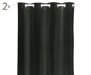 Gordijnen Luciano, 2 stuks, donkergrijs, 140 x 245 cm