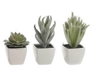 Set van 3 decoratieve cactussen in sierpot Mil, multicolour