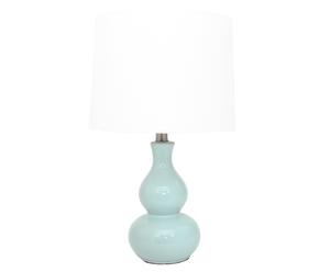 Tafellamp Sara, turquoise/wit, H 51 cm