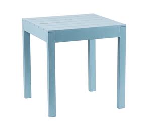 Blauwe houten tafel