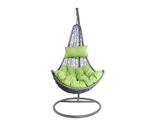 Schommelfauteuil Relaxing, grijs/groen, H 195 cm