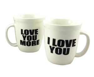 Set de 2 mugs de cerámica I love you