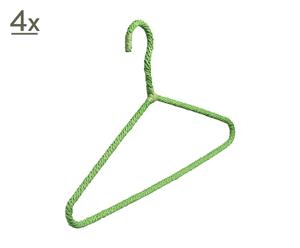 4 hangers Classic touw, groen