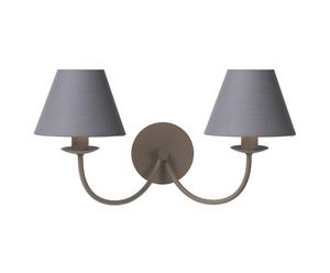 Dubbele wandlamp CAMPAGNE, taupe en grijs, 21 cm
