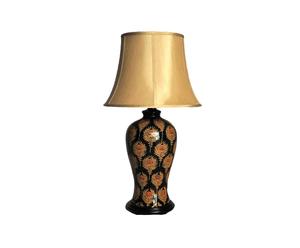 Tafellamp, porselein, goudkleurig, 75 cm