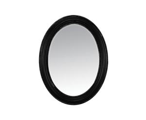 Ovale spiegel, hout, zwart, hoogte 87 cm