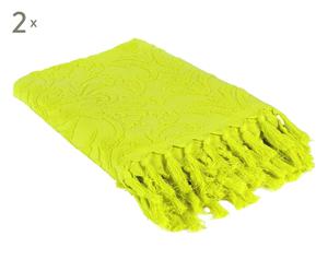 Set van 2 handdoeken Barb, anijsgroen, 90x50 cm
