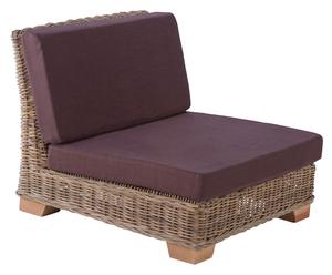 Lounge stoel Kubu, bruin/naturel, L 100 cm