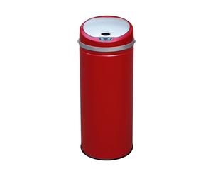 Prullenbak met geautomatiseerde deksel, rood, 42 liter