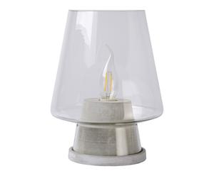 Tafellamp Bulb, glas, grijs, H 25 cm