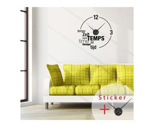 Muursticker/wandklok Sticky Horloge IV, 55 x 55 cm