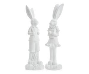 Decoratieve konijnen Renate, 2 stuks, wit, H 55 cm