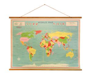 Wereldkaart Vintage, multicolour, 107 x 73 cm