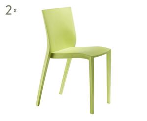 Set van 2 stoelen Slick Slick, anijsgroen, L 44 cm
