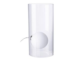 Tafellamp Malory, zilver/transparant, H 40 cm