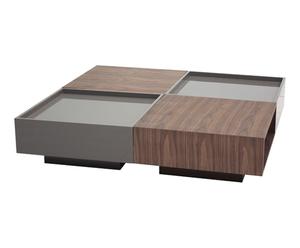 Table basse, gris et naturel - L120