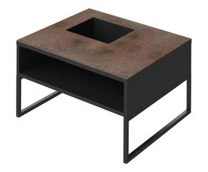 Table basse SIGMA céramique, marron foncé et noir - L75