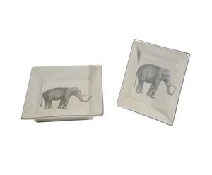 Set van 2 borden van keramiek Elephant