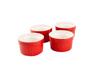 SET di 4 cocottine in ceramica Colors - rosso