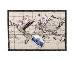 Wereldkaart-wandbord OLD MAP, 65 X 93 cm