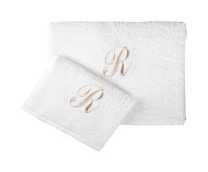 Set van 2 handdoeken met geborduurd monogram R