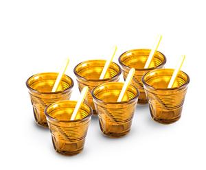 Set van 6 espressokopjes met roerstaafjes Enea, oranje, diameter 6 cm