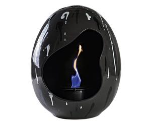 Bio-ethanol openhaard Egg, zwart, 34 x 30 cm