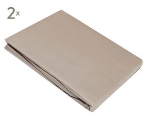 Set hoeslakens Sally, 2-delig, taupe, 90 x 220 cm