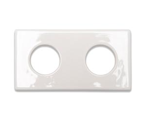 Dubbele stopcontact-bedekker Pastel, wit, 15,5 x 8,2 cm