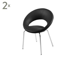 Set van 2 stoelen Ring, zwart, L 53 cm