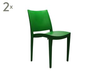 Set van 2 stoelen Bento, groen, L 45 cm