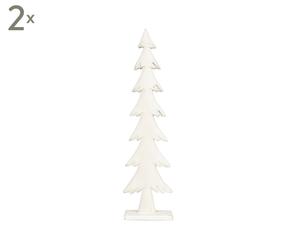 Set van 2 decoratieve kerstbomen Sabrina, off-white, L 40 cm