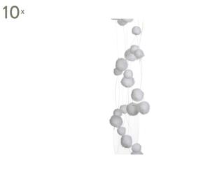 Set van 10 slingers met ballen Rimbey, wit, L 115 cm