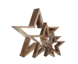 Set van 3 decoratieve sterren Markdale, bruin