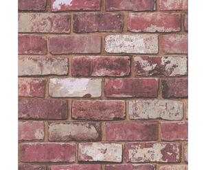 Rol behang Red Brick, rood/bruin, 1005 x 53 cm
