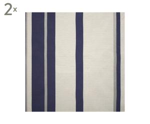 Set van 2 rollen behang Stripe, blauw/wit, 1005 x 53 cm