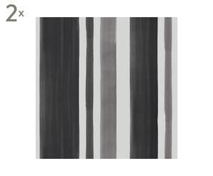 Set van 2 rollen behang Stripe, zwart/grijs, 1005 x 53 cm